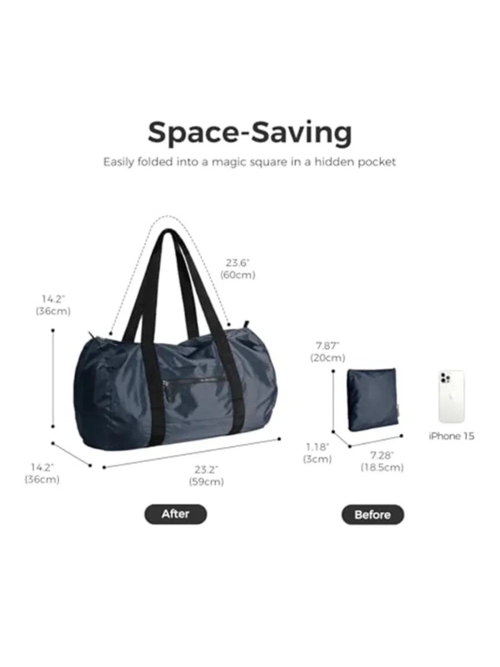 Foldable Duffel Bag 45L Travel Gym Lightweight Waterproof Packable Tote